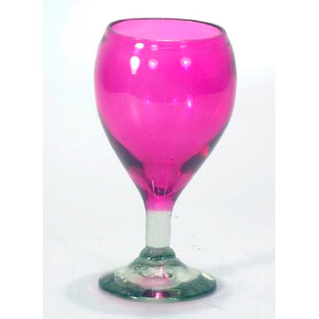 BGX Pink Wine Glass with Pink Base        3.5″ X 6 .75